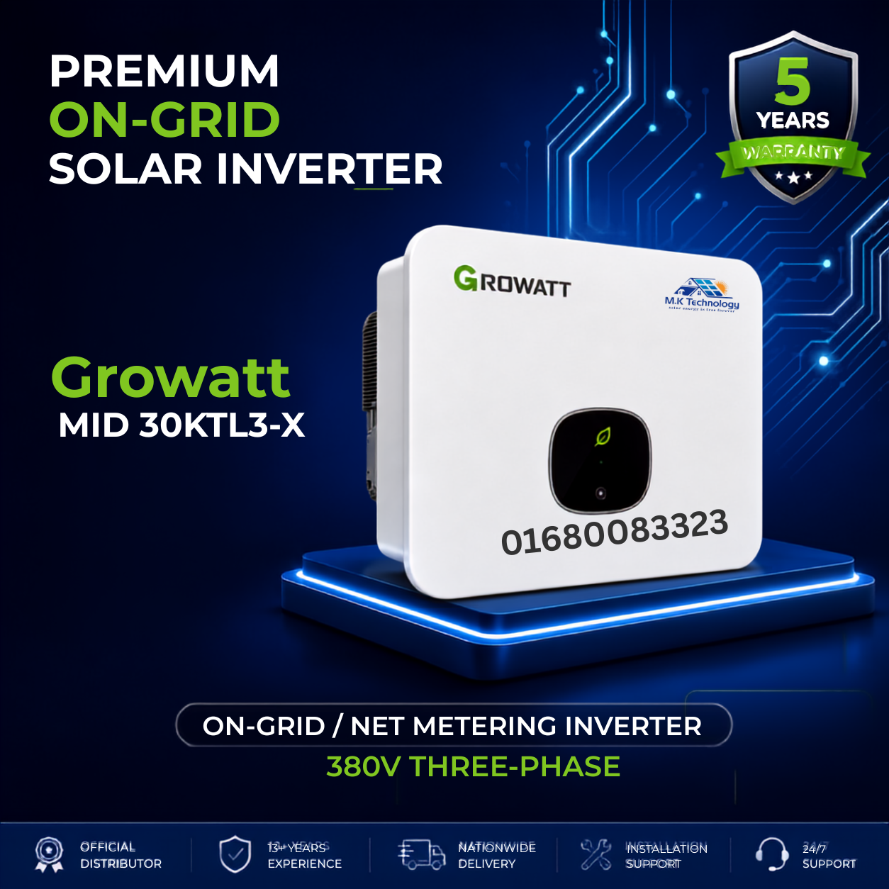 Growatt 2kw on grid net metering 230V inverter Growatt MIC 2000TL-X 2kW On-Grid Inverter | MK TECHNOLOGY - Image 1