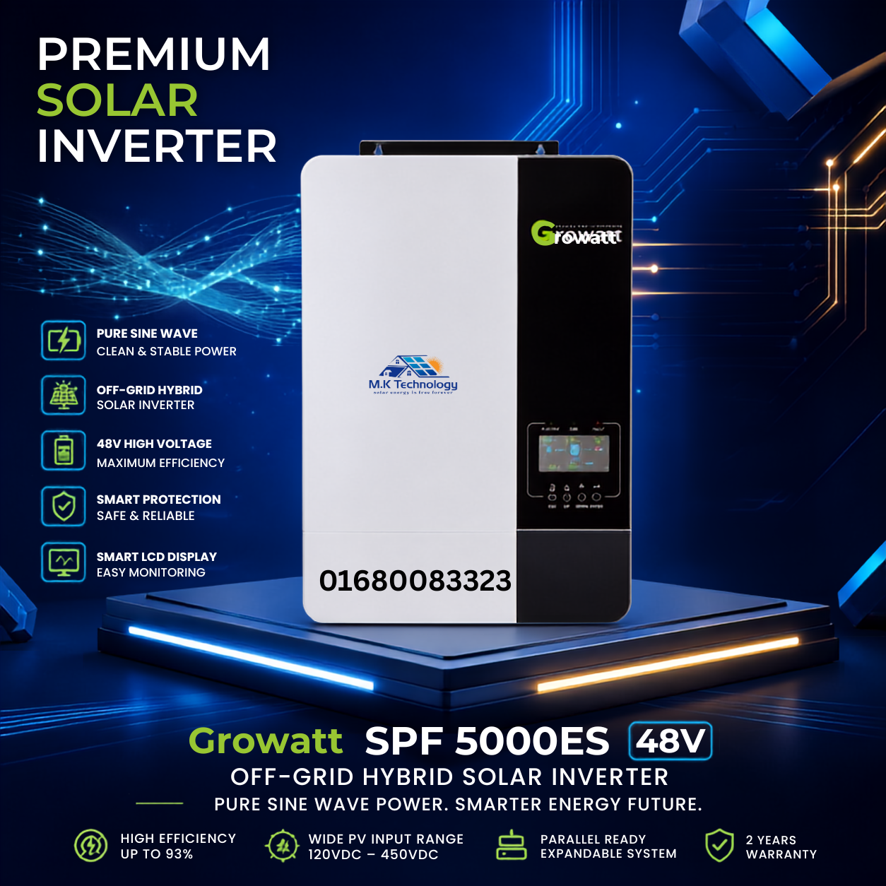 Growatt SPF 5000ES 5kW Off Grid Inverter Growatt SPF 5000ES 5kW Off-Grid Inverter | MK TECHNOLOGY - Image 1